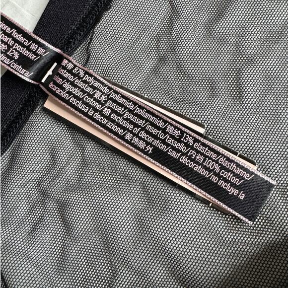 NWT Victoria's Secret Very Sexy Large String Bikini in Black Mesh Sheer NEW - Picture 4 of 7